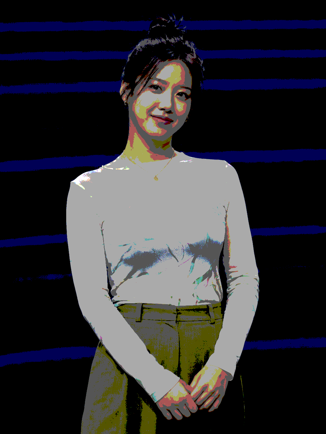 포스터화 보정 후 AI 생성 인물 예시