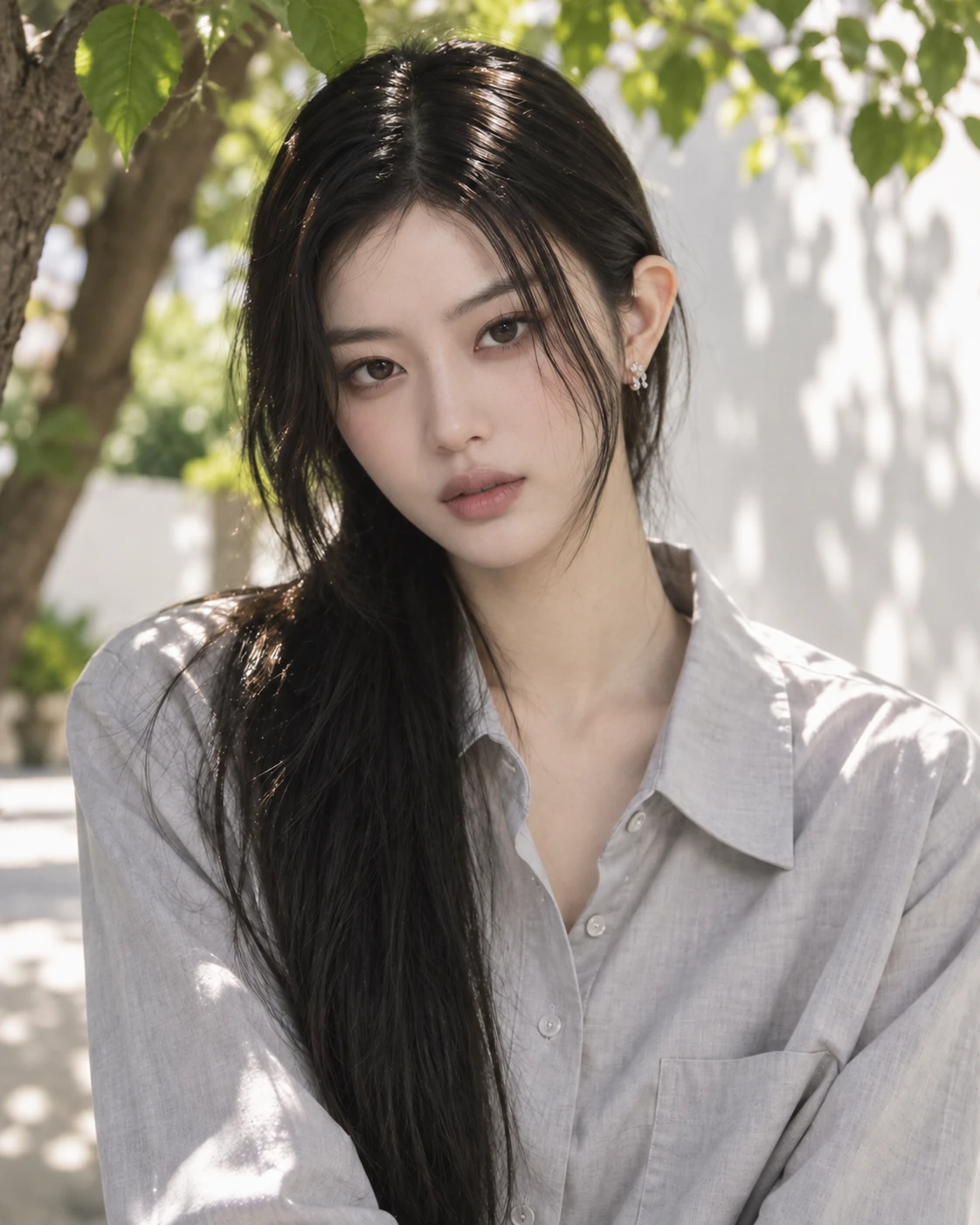 補正前 · AI生成の例示用人物画像